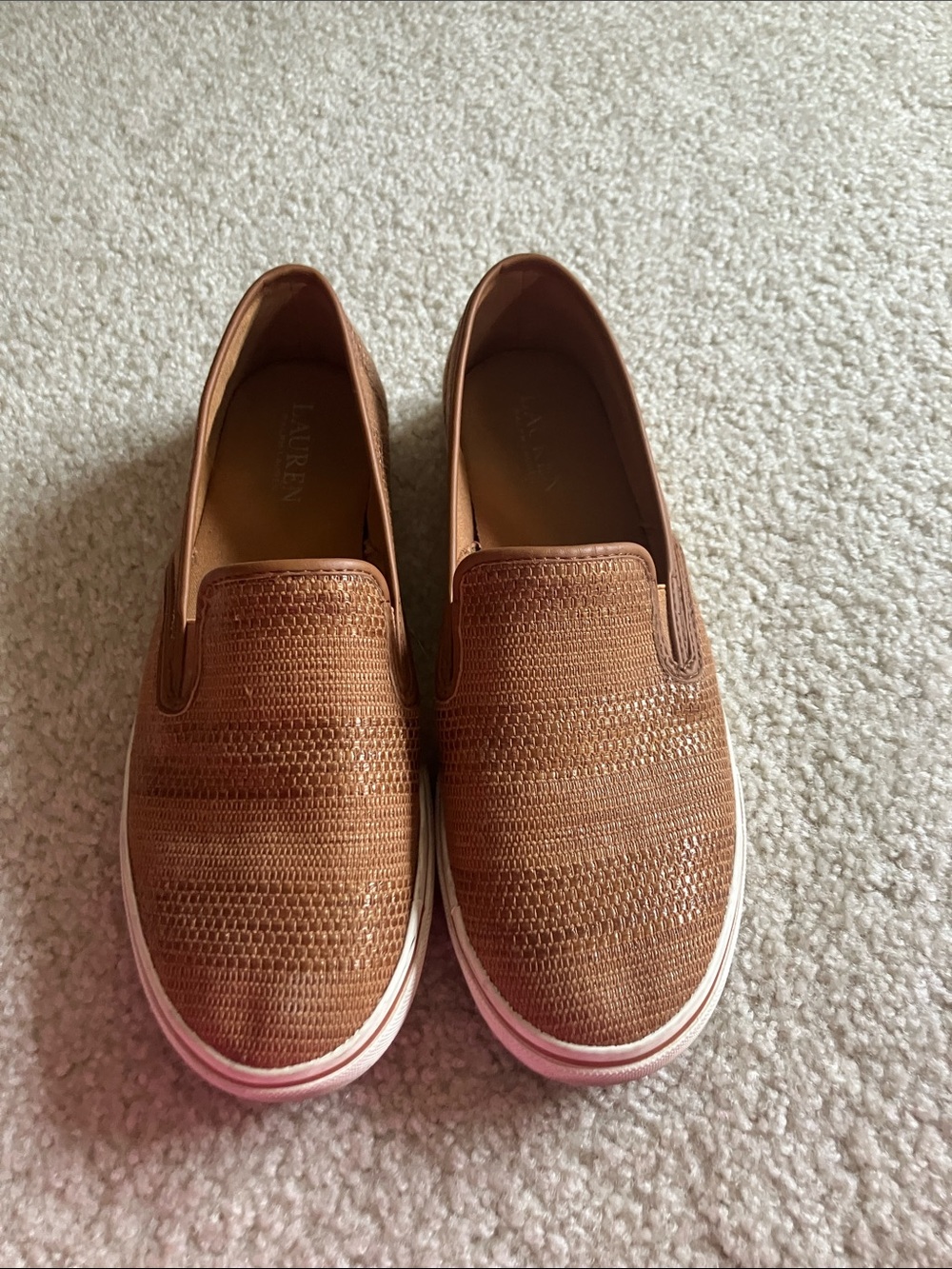 Lauren Ralph Lauren | Women's Woven Slip-On Loafers | Tan/Brown